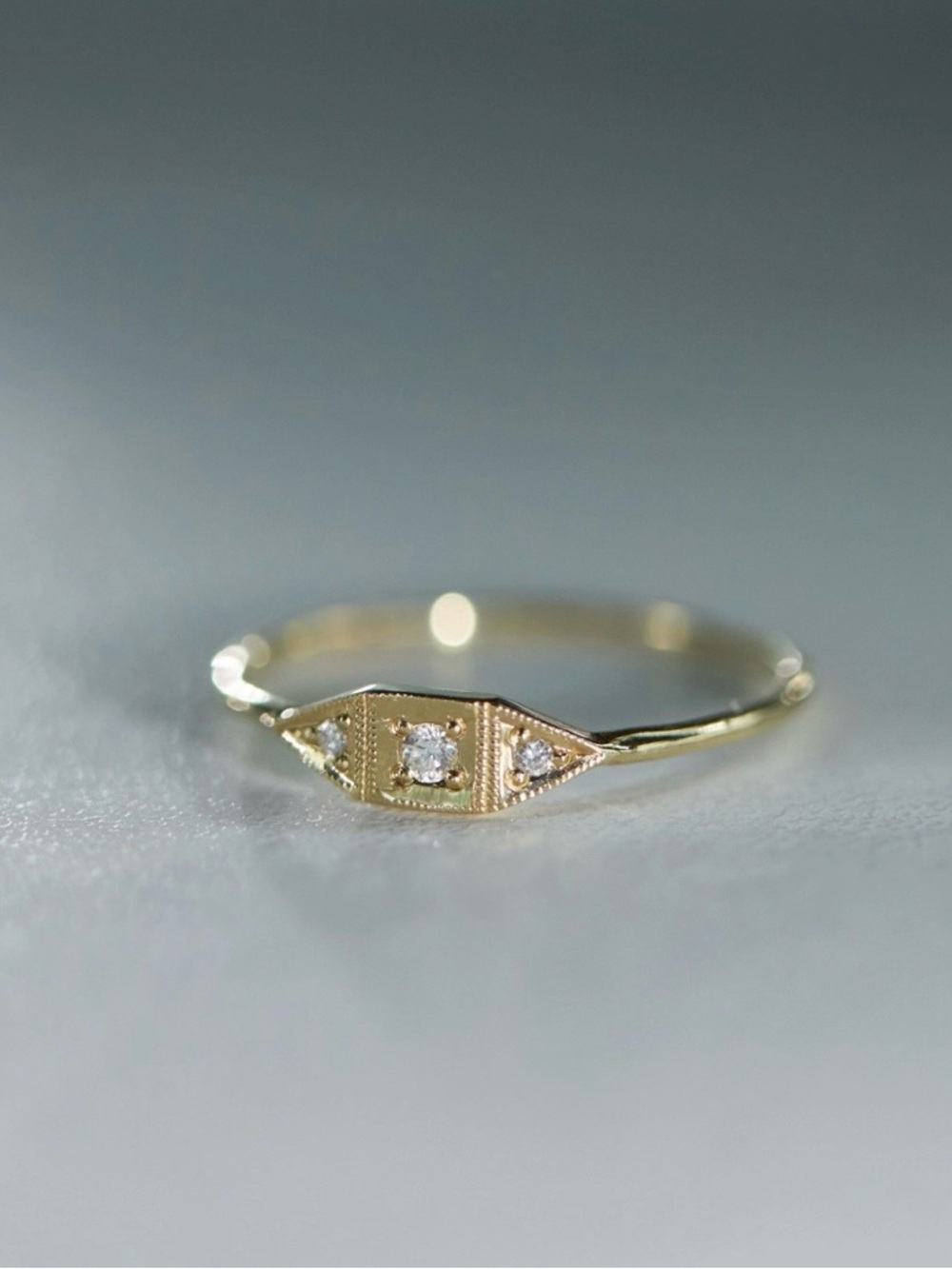 CATBIRD Baby Deco Ring, Diamond
14k Solid Gold